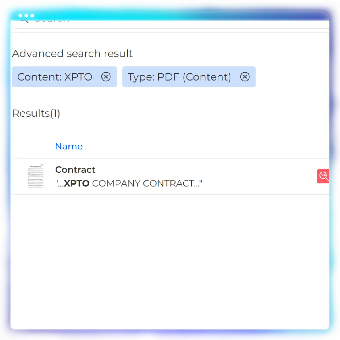 Third step to search for document