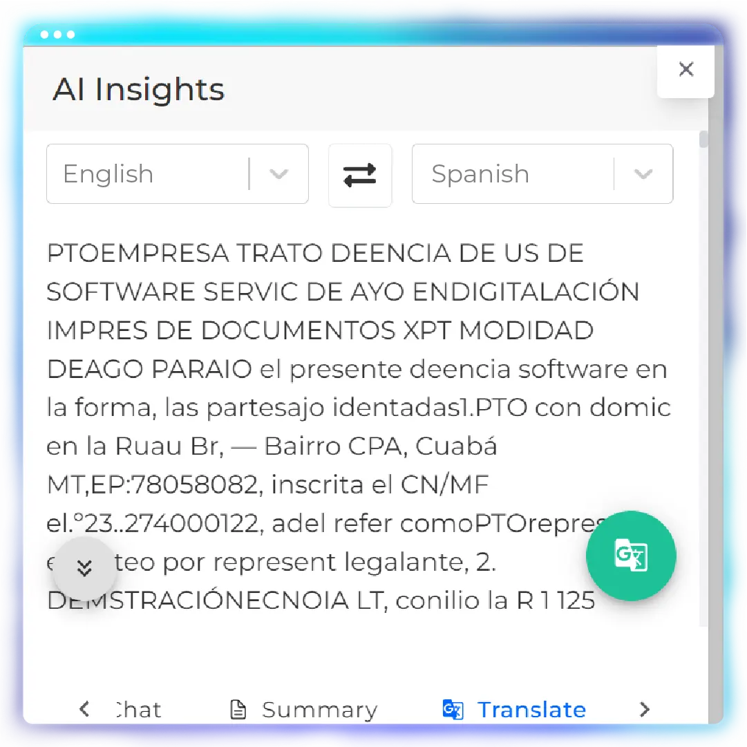 Third step to translate document
